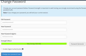 How to reset Cpanel password 