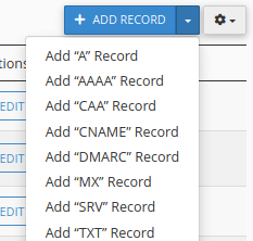 How to add A record on Cpanel