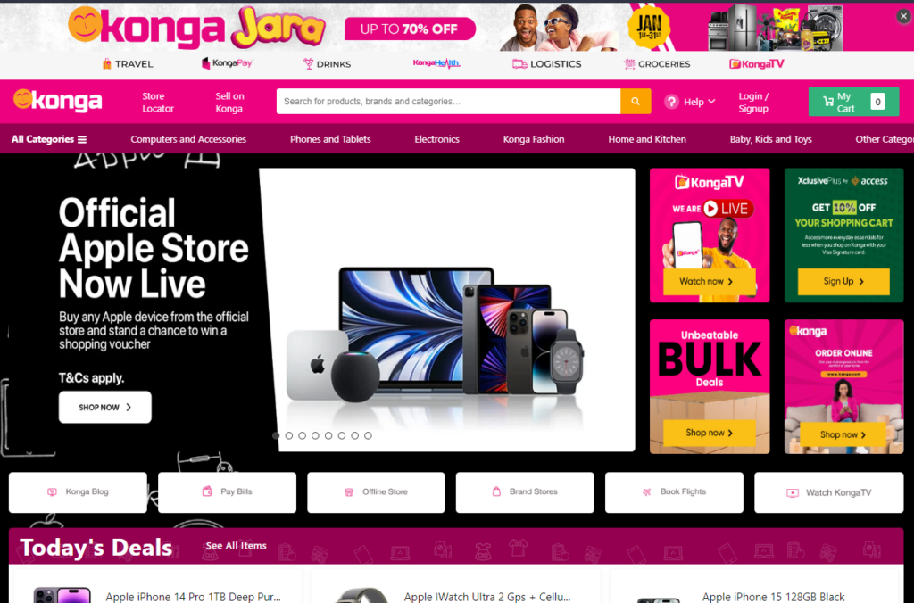 Konga is another major e-commerce player in Nigeria