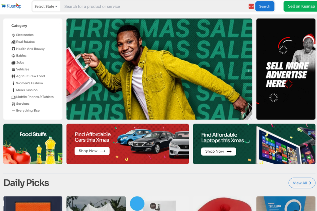 Kusnap is a free online marketplace in Nigeria that provides a platform for buying and selling a wide variety of products and services.